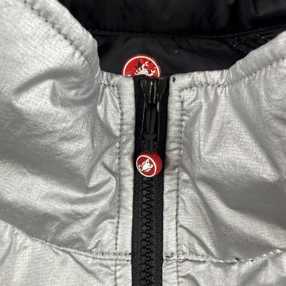 Castelli Cycling Vest Mens Large Silver Aria Quilted Core Warmer Full Zip - Picture 3 of 13